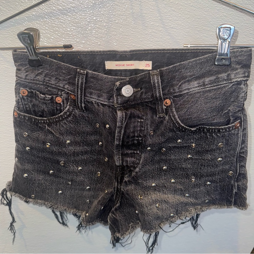 Levi’s Studded Black Denim Shorts
